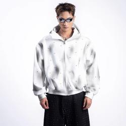 网络图现货潮小众设计感金属点缀卫衣复古翻领纯色上衣JW02-P62,男装卫衣,星座715-7