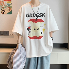 已注册/夏季内景趣味印花宽松短袖T恤男潮百搭体恤衫DT00593/P25，男装T恤，电商B316