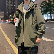 JK745P78港风二开宽松冲锋衣工装夹克百搭落肩简约上衣外套，男装夹克，星座1204-3
