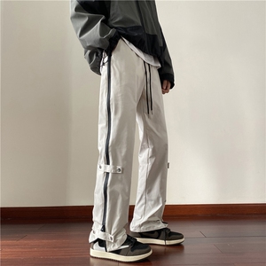 新款冲锋裤潮流拉链设计高街百搭微喇裤B315-K23377-P45控58图片
