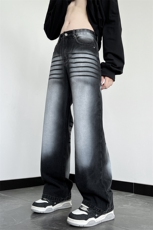B221美式ins高街暗黑重工艺宽松直筒牛仔裤LK23125-P65控88，男装牛仔裤，电商B221