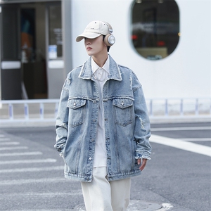 牛仔外套男春季新款港风上衣韩版潮牌宽松复古夹克JK901-P68图片