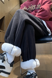 冬季重磅华棉加绒加厚羊羔毛束脚卫裤 M~5XL XZ604-K101-P60控78图片