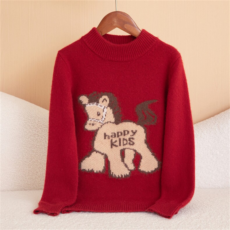 男女通用时尚百搭通勤简约休闲polo领套头，童装儿童羊绒衫，阿古朵