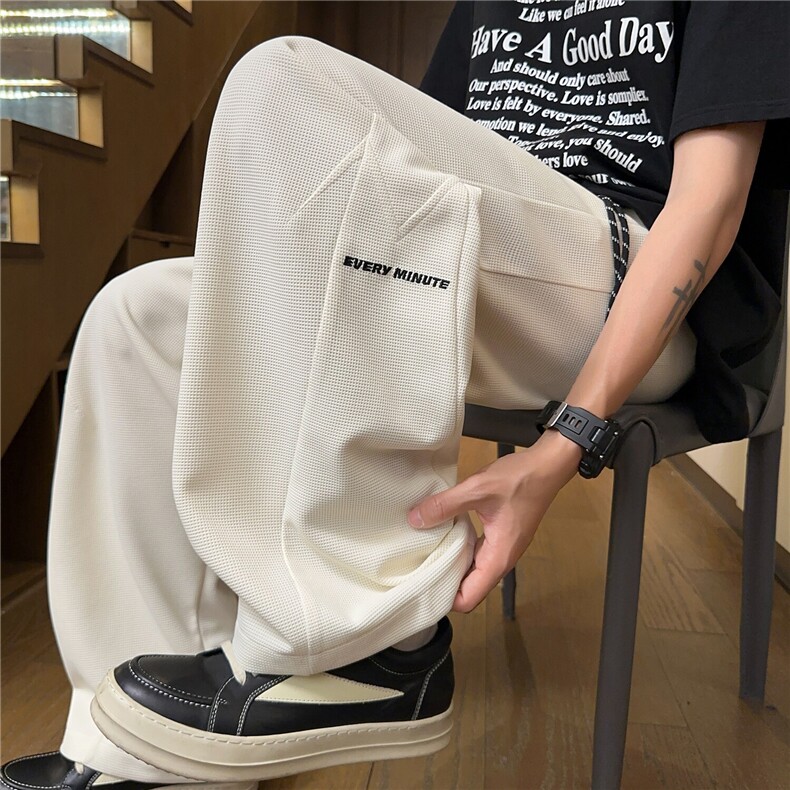 夏季新款设计感港风复古立体裁剪休闲裤X416B-1-KL3017-特p38控78，男装休闲裤，星座416B-1