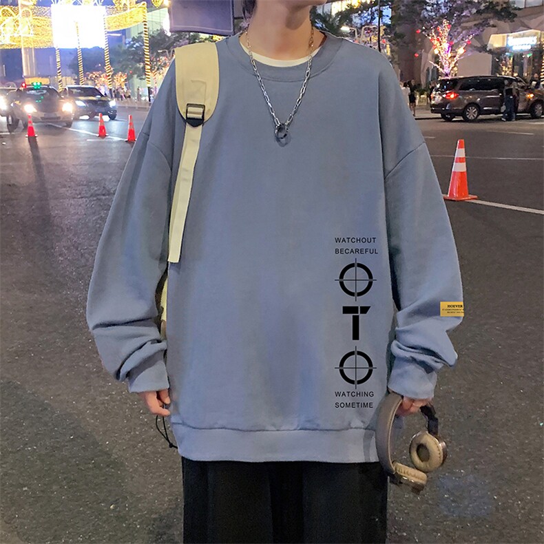 S6114-P28加绒款-P33秋季圆领卫衣男大码韩版宽松长袖外套,男装卫衣,电商A040