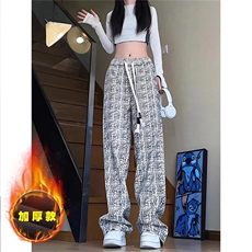 wassuphappy扎染休闲卫裤男秋冬季潮流灯芯绒阔腿裤子直筒运动裤，男装休闲裤，星座506A