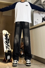 A178秋冬季新款美式休闲牛仔裤男直筒宽松C65P48限价68，男装牛仔裤，电商A178