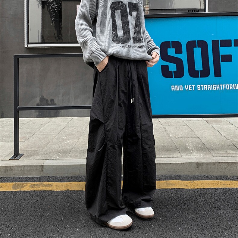 品质好货秋季新款休闲裤男设计感长裤阔腿裤K9078-特P55，男装休闲裤，星座810(原QT5070)