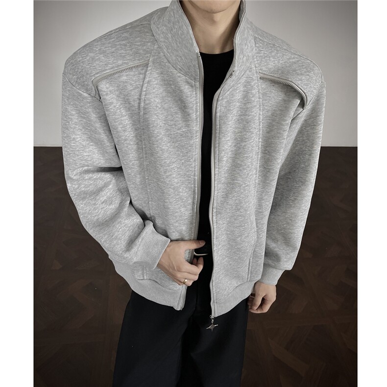 WK2556-控60特P10855棉45聚酯开衫设计卫衣外套夹克男，男装夹克，电商B370