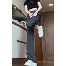 特批P38无差价夏季潮牌冰丝阔腿裤西裤垂感百搭拖地长裤男K1421，男装休闲裤，电商A001-1