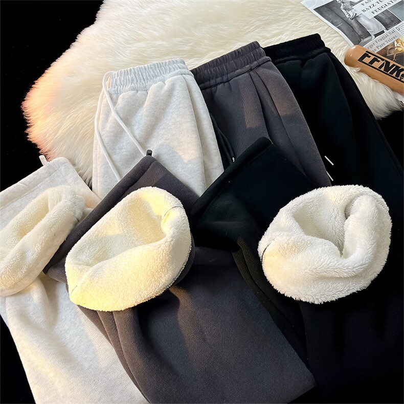 8XL-M羊羔绒运动裤宽松束脚棉裤加厚保暖休闲裤卫裤K9105P58控78,男装休闲裤,电商D206-1