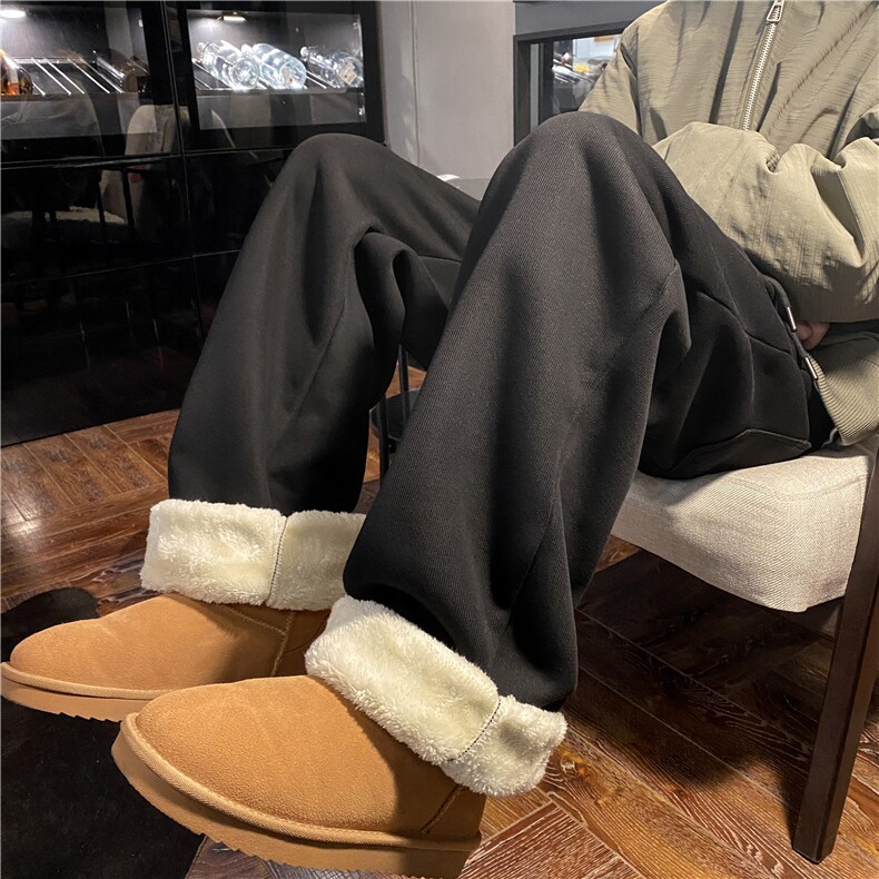 冬季新款加绒保暖百搭纯色宽松休闲卫裤B315-K858JR-特p40控78,男装休闲裤,电商B315