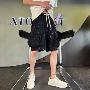 B340 DK803 P58 78 小伙风店主风夏季百搭宽松休闲工装五分裤图片