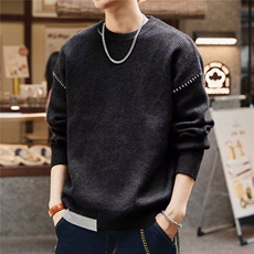 秋冬毛衣男潮牌宽松圆领慵懒简约加厚保暖针织衫M5018-P55，男装针织衫/毛衣，星座1001-1