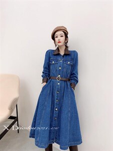 牛仔连衣裙,女装连衣裙,夏豆