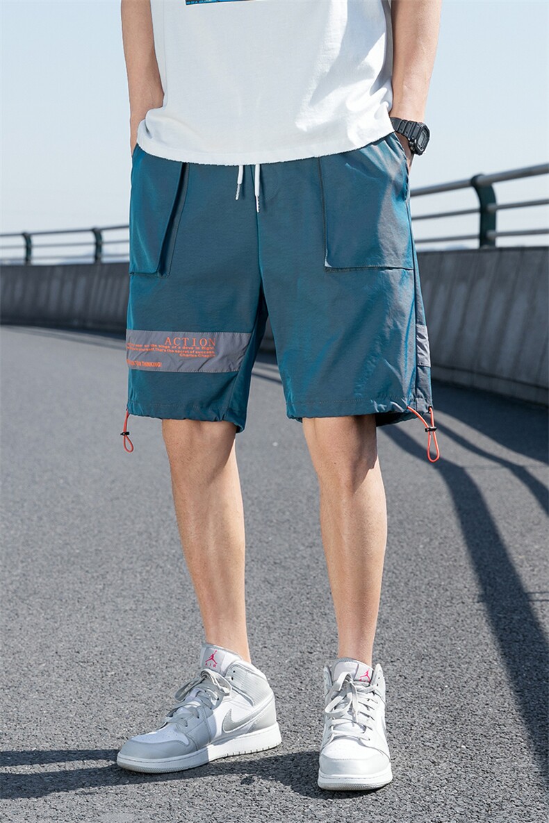 夏季韩版潮流亮面宽松工装短裤五分裤情侣短裤男A305-KX2060-P25,男装休闲裤,电商B306