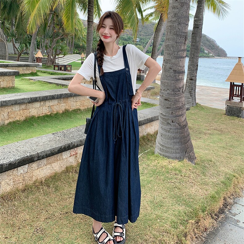 韩版宽松条纹背带裤女2025夏季新款时尚气质高腰显瘦百搭连体裤,女装套装/套裙,2C133