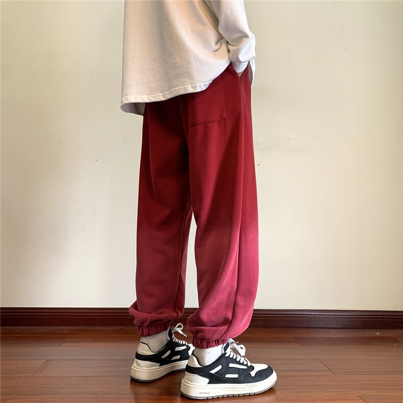 面料65棉35涤纶水洗扎染卫裤男加绒D329-QM537薄款P60-加绒65控78,男装休闲裤,电商D329