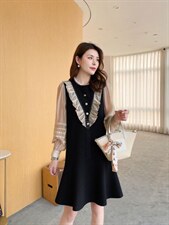 【现货】木耳边连衣裙，女装连衣裙，新依佳人