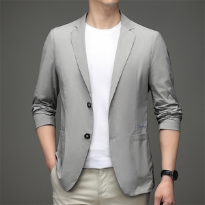 夏季防晒西服男士2023新款冰丝轻薄款春秋季小西装大码单西外套潮图片