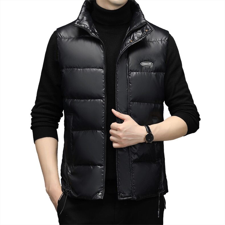 羽绒服马甲中年男士立领无袖保暖坎肩冬季新款加厚背心外套男装,男装背心/马甲,电商B212（原钱塘6029）