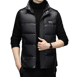 羽绒服马甲中年男士立领无袖保暖坎肩冬季新款加厚背心外套男装图片