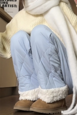 特批P45无差价抖音羊羔毛菱格中性男夹棉休闲棉裤K5613J加棉，男装休闲裤，电商A001