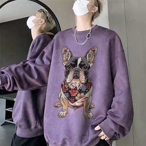 秋装复古美式水洗做旧重磅麂皮绒卫衣301B-JB1501-p45图片