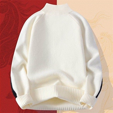 25737-TP50新年战袍情侣装秋冬季搭毛衣红色本命马年衣服拜年服，男装针织衫/毛衣，电商D310B