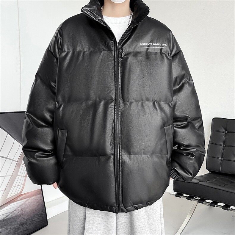 冬季字母印花皮棉衣男立领加厚男士棉服潮流棉袄A266-PY2101-P110,男装棉衣,电商A266