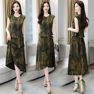十三行高端棉麻连衣裙女夏2025新款贵夫人品牌时尚妈妈气质两件套，商品下架区，韩然一族