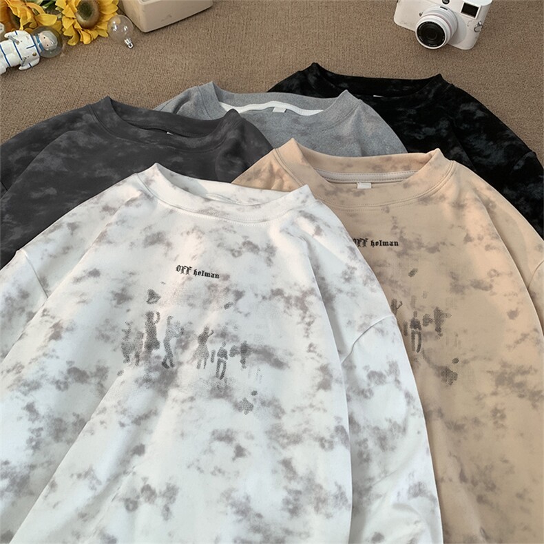 260克重磅扎染德绒圆领打底衫【有货】C403A-DR25374RL-P25，男装T恤，电商C403A