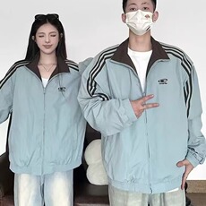 K14-P62秋冬美式三条杠男女夹克双面穿宽松情侣棒球服运动百搭，男装夹克，电商B323A