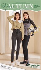 高腰牛仔裤，女装牛仔裤，棉芭莎