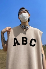 华夫格背心直播高品质重磅220克ABC字母印花HB753-P25控38，男装背心/马甲，星座508（原C305）