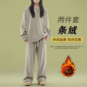 美式重磅卫裤秋冬季新款加绒套装TZ812常规特批98加绒特批118图片