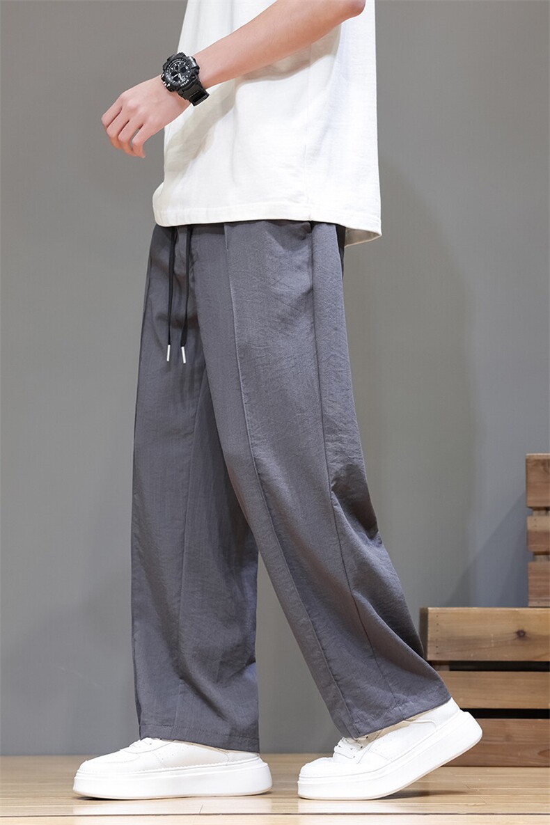 春夏风薄裤子男宽松大码青年直筒哈伦西裤潮流休闲裤K201P50,男装休闲裤,星座220-2