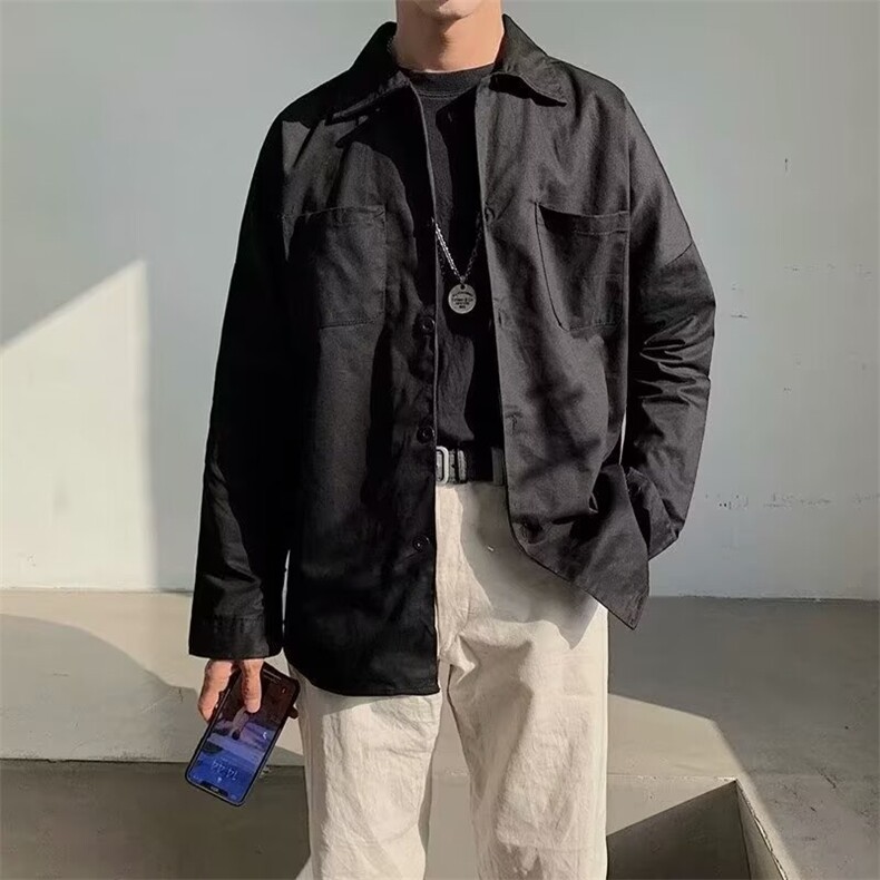 春秋季韩版工装夹克外套男宽松衬衣学生百搭休闲上衣C870,男装夹克,星座1116A-1（原606A）
