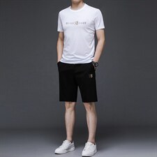 2023年夏款潮流休闲时尚男士运动短袖短袖套装P130，男装休闲套装，电商D223-1