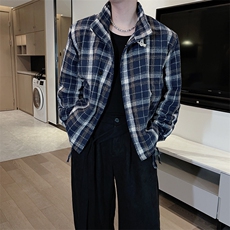 秋冬新款加棉复古休闲格子正反两面穿棉服夹克男M213-P128档口图，男装夹克，电商B267