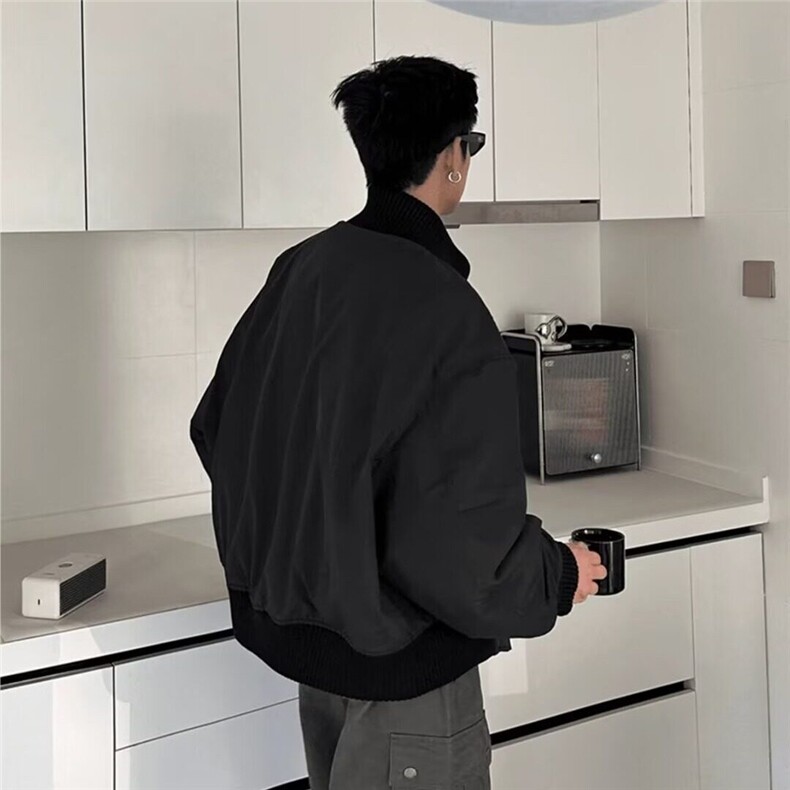立领棉服男韩版潮流高街痞帅休闲百搭面包服廓形飞行员高级感外套,男装夹克,星座506A