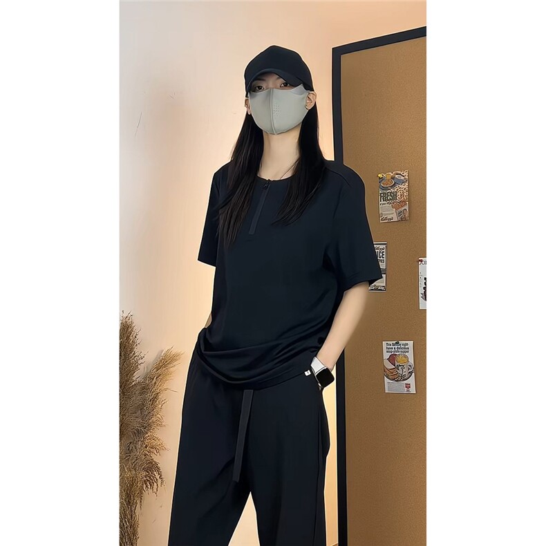 简约风亨利领短袖T恤男女宽松简约休闲舒适圆领上衣T3707-特价P24,男装T恤,电商A007