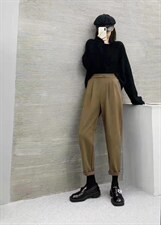 冬季毛呢面料休闲裤，现货，火爆补单中，女装休闲裤，杭悦