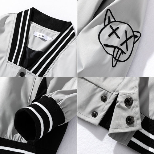 秋季新款白底平铺夹克男外套潮牌棒球服(现货DS-A160-1-JK201-P85,男装夹克,电商C323-1