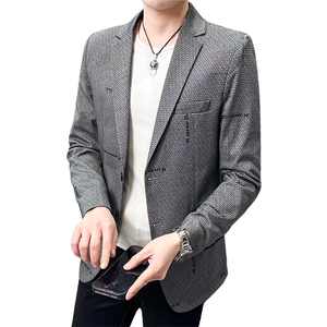 春秋帅气休闲韩版修身提花男士小西服 两扣西服XZ613B-5316-P70图片