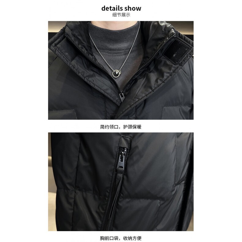 冬立领潮牌白鸭绒御寒加厚保暖韩版青年防寒短款外套派客服男装,男装羽绒服,钱塘6003（原4033）