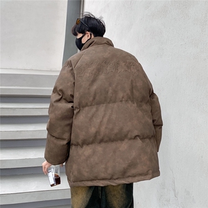 港风PU皮复古做旧设计钢印棉衣男MY77096P130控198抖控228图片