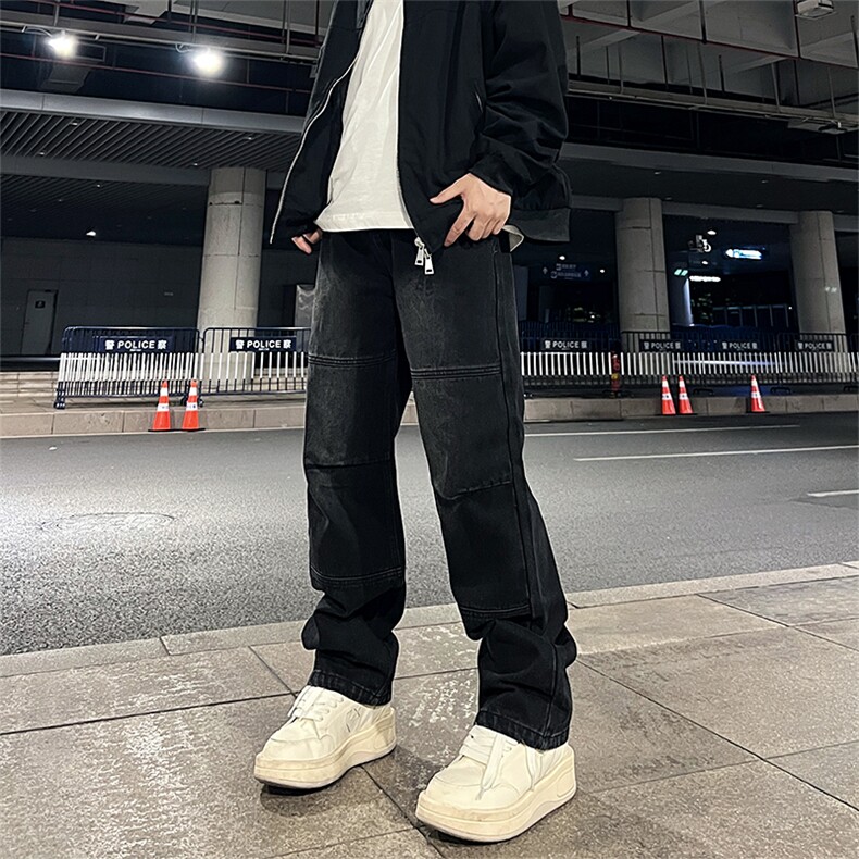 美式高街vibe风直筒长裤欧美痞帅男hiphop复古水洗牛仔裤,男装牛仔裤,星座301D-4(原星座1004-4）