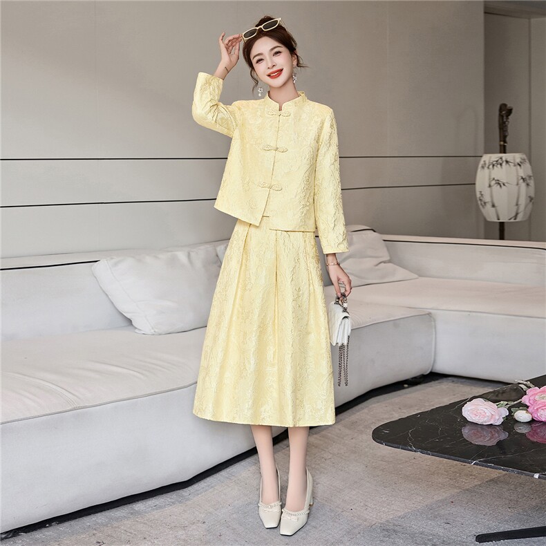罗得堡2026年春装新款新中式汉服套装连衣裙2611,女装套装/套裙,罗得堡